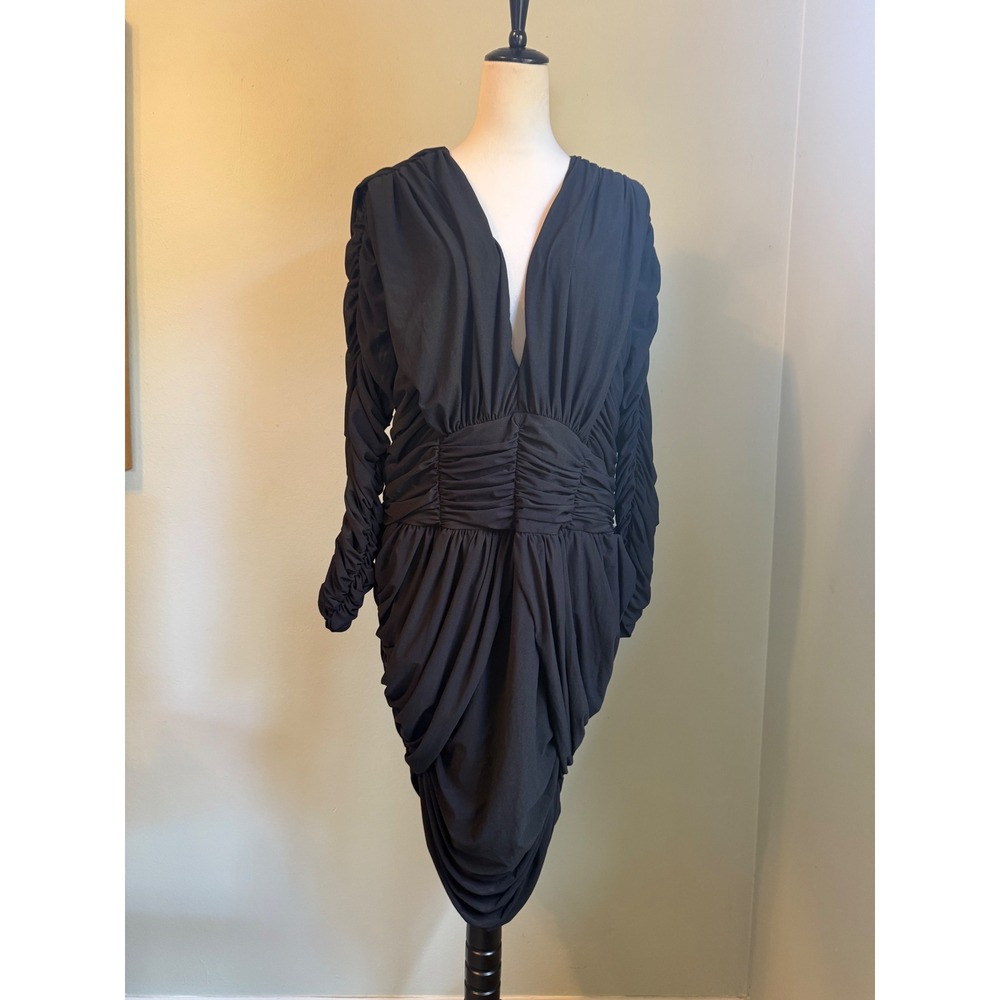Fashion Nova Ruched Mini Dress Black 2X NWT party formal y2k whinsigoth boho y2k